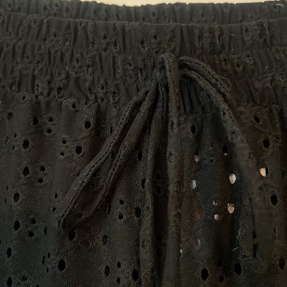 Black Eyelet Beach Pants Size XL - Picture 4 of 6